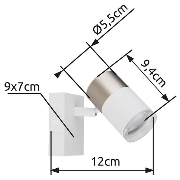 Wandleuchte Brisbon Typ A Eisen - 1-flammig - Weiß