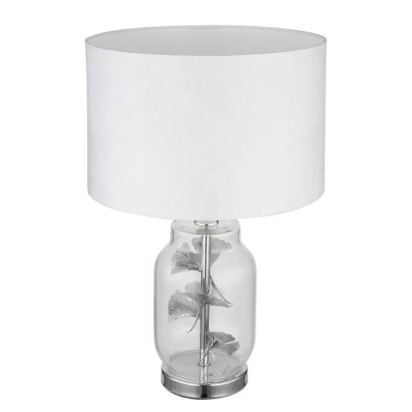 Lampada da tavolo Ginko Tessuto strutturato / Vetro - 1 punto luce - Bianco