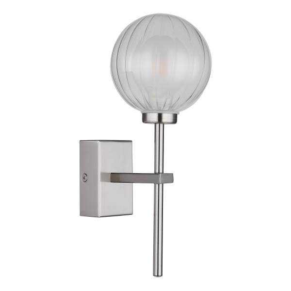 Lampada da parete Ander B Vetro trasparente / Ferro - 1 punto luce - Argento