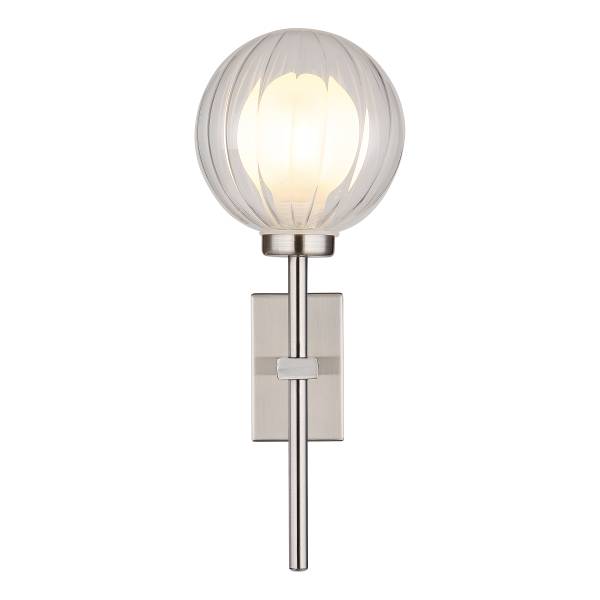 Lampada da parete Ander B Vetro trasparente / Ferro - 1 punto luce - Argento