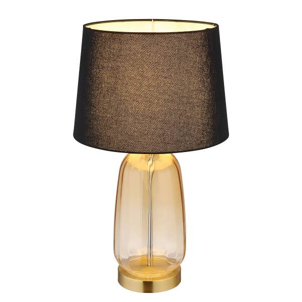 Tischleuchte Classy Mischgewebe / Farbglas - 1-flammig - Schwarz
