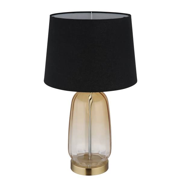 Tischleuchte Classy Mischgewebe / Farbglas - 1-flammig - Schwarz