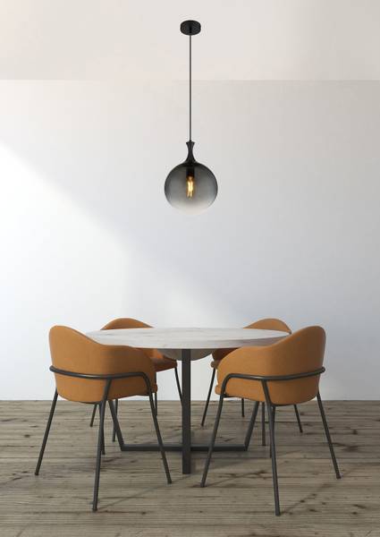 Hanglamp Dalton type D rookglas/ijzer - 1-lichts