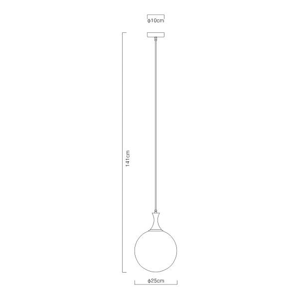 Hanglamp Dalton type D rookglas/ijzer - 1-lichts