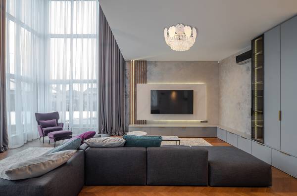 Lampada da soffitto Benjamin Cristallo / Ferro - 8 punti luce