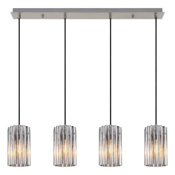 Lampada a sospensione Cayden B Vetro trasparente / Ferro - 4 punto luce