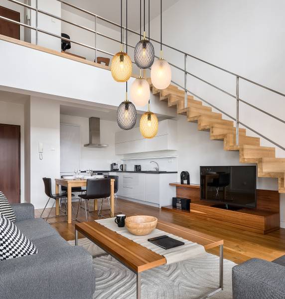 Lampada a sospensione Devin A Vetro fumé / Ferro - Numero di lampadine necessarie: 6