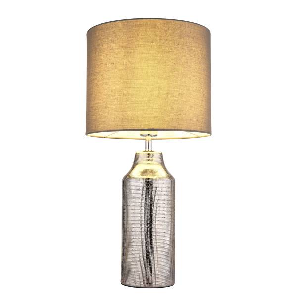 Lampada da tavolo Elden Tessuto strutturato / Ceramica - 1 punto luce - Grigio / Argento