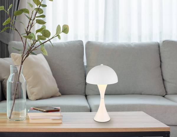 Tischleuchte Dima Eisen - 1-flammig - Weiß