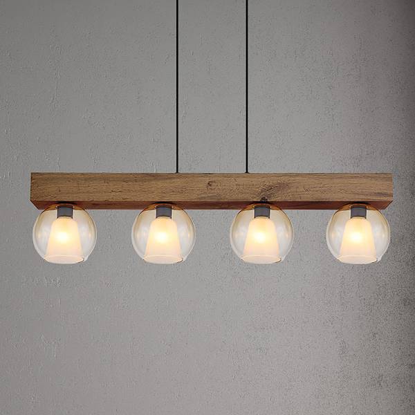 Lampada a sospensione Barry J Vetro / Ferro - 4 punti luce