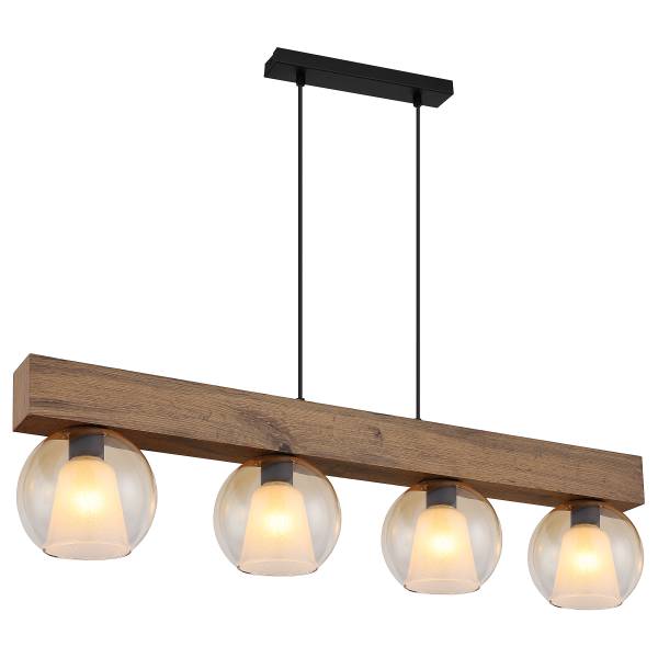 Lampada a sospensione Barry J Vetro / Ferro - 4 punti luce