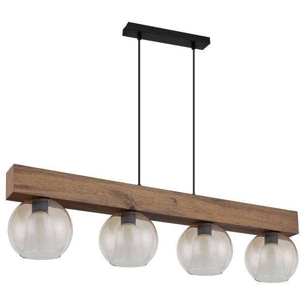 Lampada a sospensione Barry J Vetro / Ferro - 4 punti luce