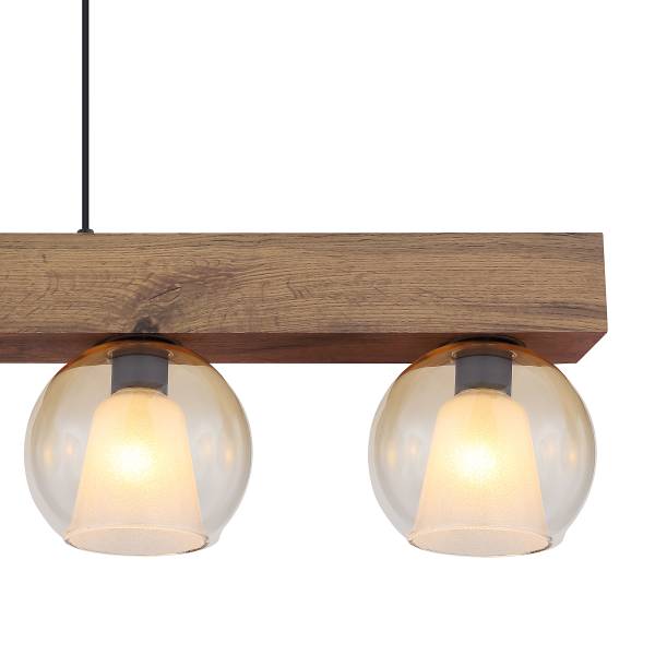 Lampada a sospensione Barry J Vetro / Ferro - 4 punti luce