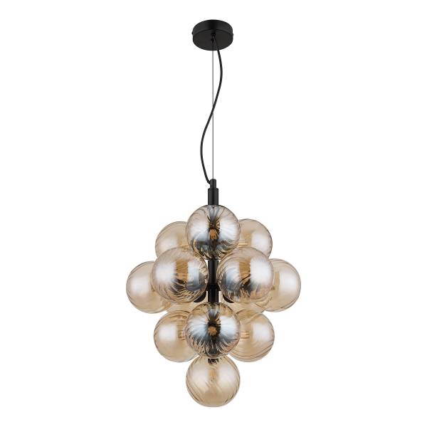 Pendelleuchte Conor Farbglas / Eisen - 13-flammig - Beige