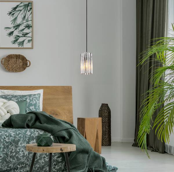 Pendelleuchte Cayden Typ C Klarglas / Eisen - 1-flammig