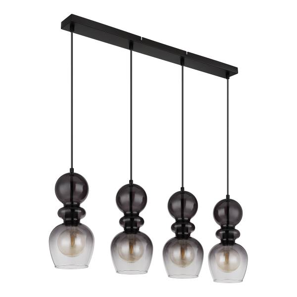 Hanglamp Clarity type B rookglas/ijzer - Aantal lichtbronnen: 4