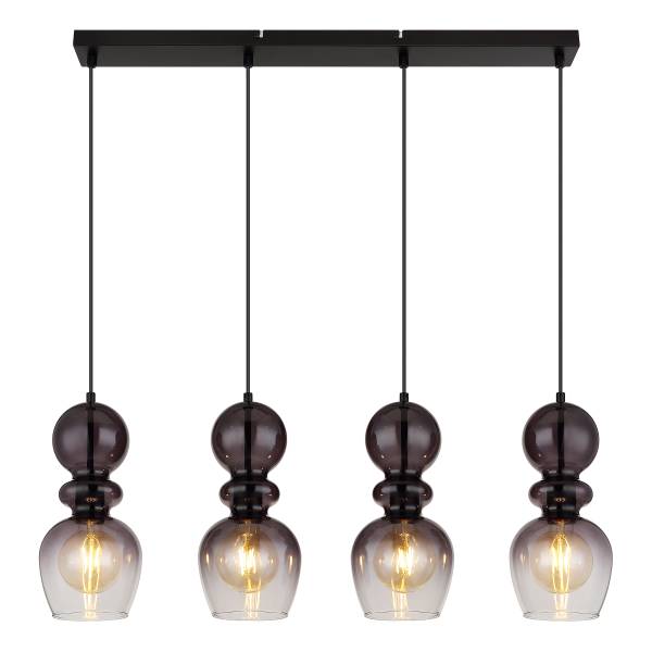 Hanglamp Clarity type B rookglas/ijzer - Aantal lichtbronnen: 4