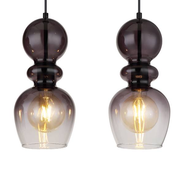 Hanglamp Clarity type B rookglas/ijzer - Aantal lichtbronnen: 4