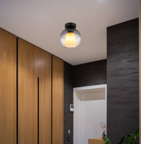 Lampada da soffitto Barry B Vetro fumè / Ferro - 1 punti luce