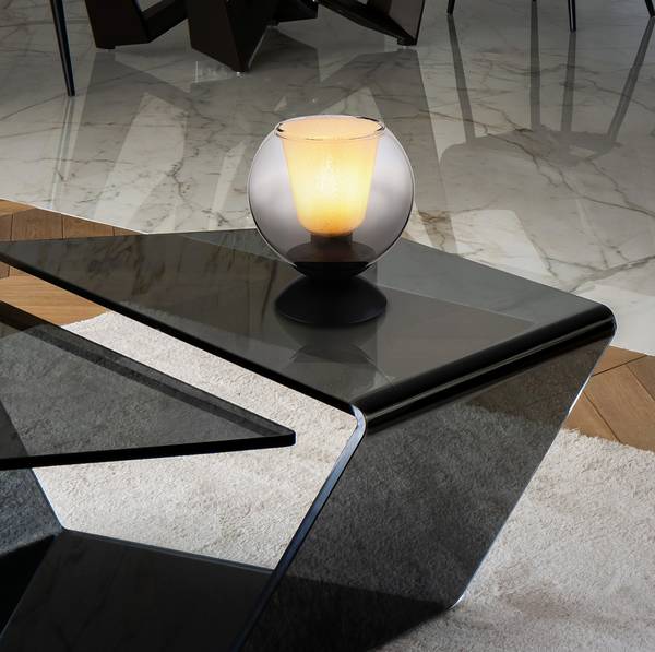 Tafellamp Barry type B rookglas/ijzer - 1-lichts