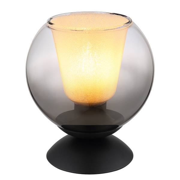 Tafellamp Barry type B rookglas/ijzer - 1-lichts