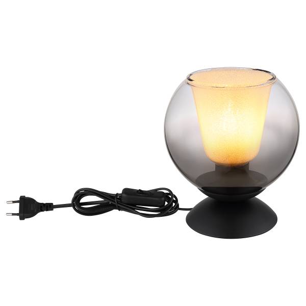 Tafellamp Barry type B rookglas/ijzer - 1-lichts