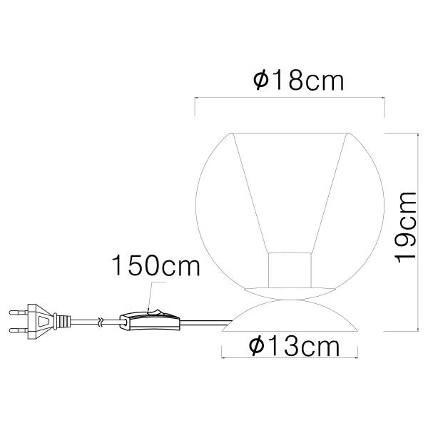 Tafellamp Barry type B rookglas/ijzer - 1-lichts