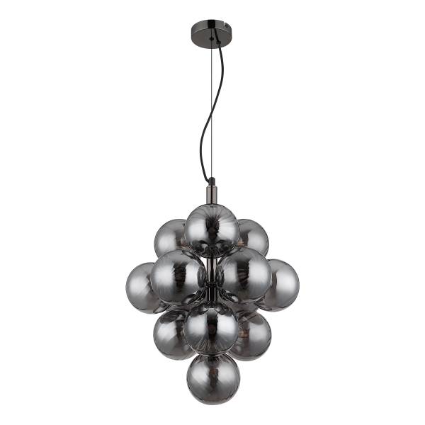 Lampada a sospensione Conor Vetro fumè / Ferro - 13 punti luce - Nero