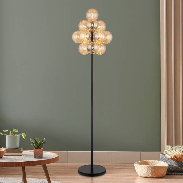 Lampada da terra Conor Vetro / Ferro - 13 punti luce - Beige