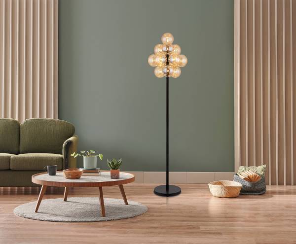 Lampada da terra Conor Vetro / Ferro - 13 punti luce - Beige
