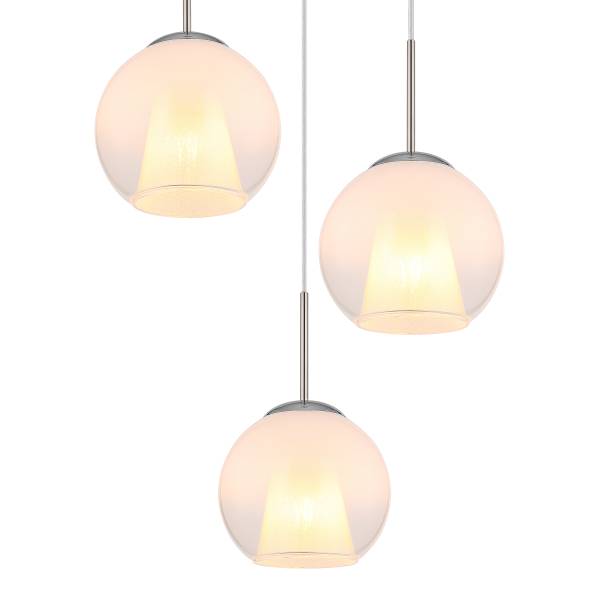 Pendelleuchte Barry Typ F Opalglas / Eisen - 3-flammig