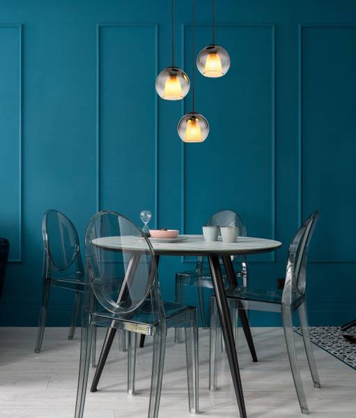 Lampada a sospensione Barry A Vetro fumè / Ferro - 3 punti luce