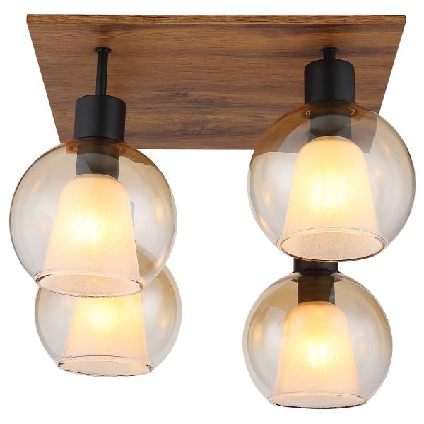 Lampada da soffitto Barry F Vetro / Ferro - 4 punti luce