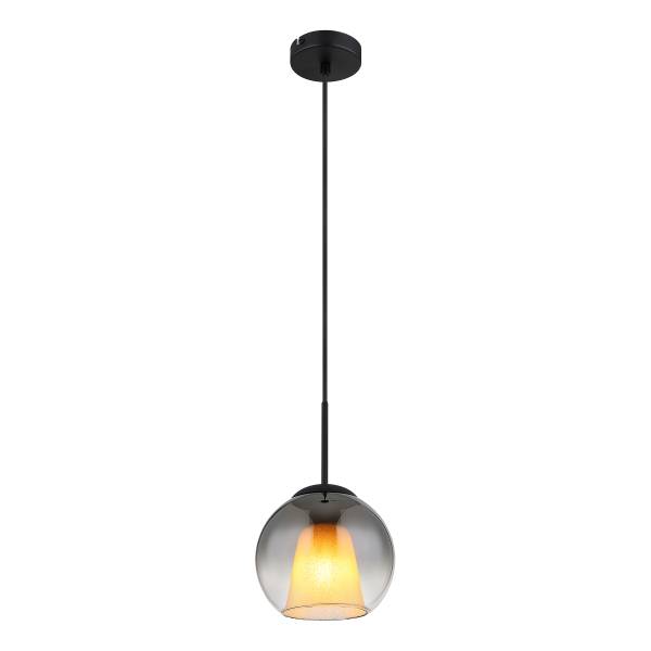 Lampada a sospensione Barry D Vetro fumè / Ferro - 1 punti luce