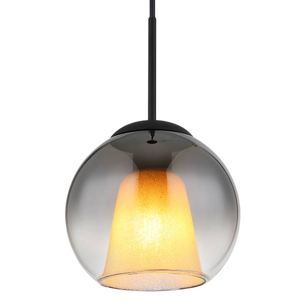 Lampada a sospensione Barry D Vetro fumè / Ferro - 1 punti luce