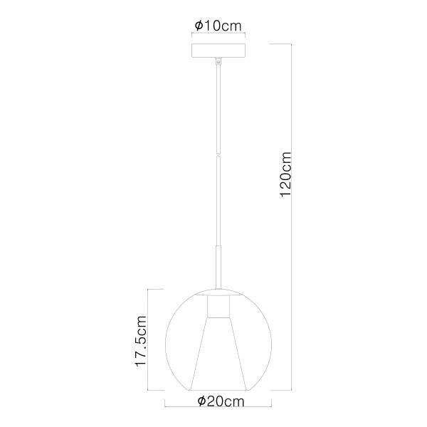 Lampada a sospensione Barry D Vetro fumè / Ferro - 1 punti luce