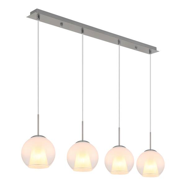 Pendelleuchte Barry Typ G Opalglas / Eisen - 4-flammig