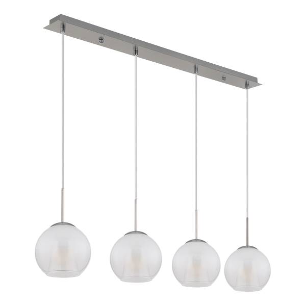 Pendelleuchte Barry Typ G Opalglas / Eisen - 4-flammig