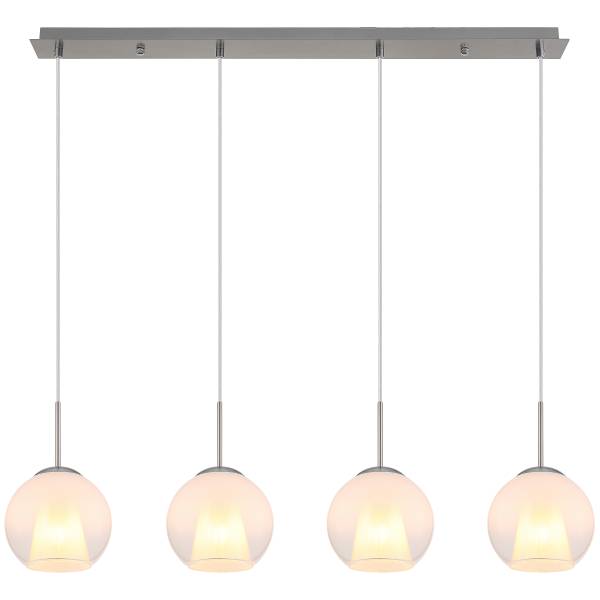 Pendelleuchte Barry Typ G Opalglas / Eisen - 4-flammig