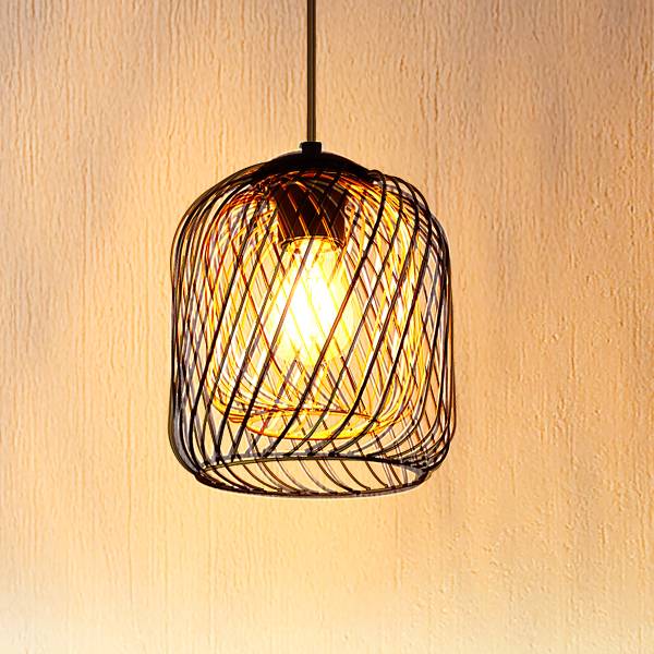 Hanglamp Dichti type C ijzer - 1-lichts - zwart
