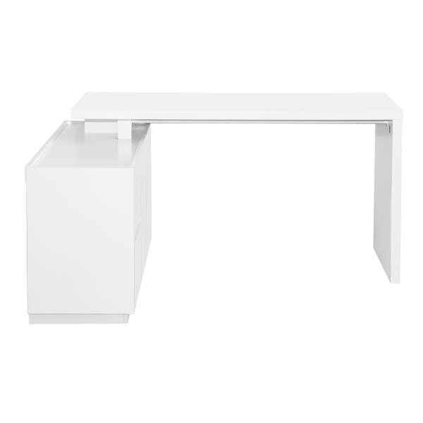 Hoekbureau ESICUN wit - plaatmateriaal op houtbasis - metaal - 150 x 76 x 120 cm