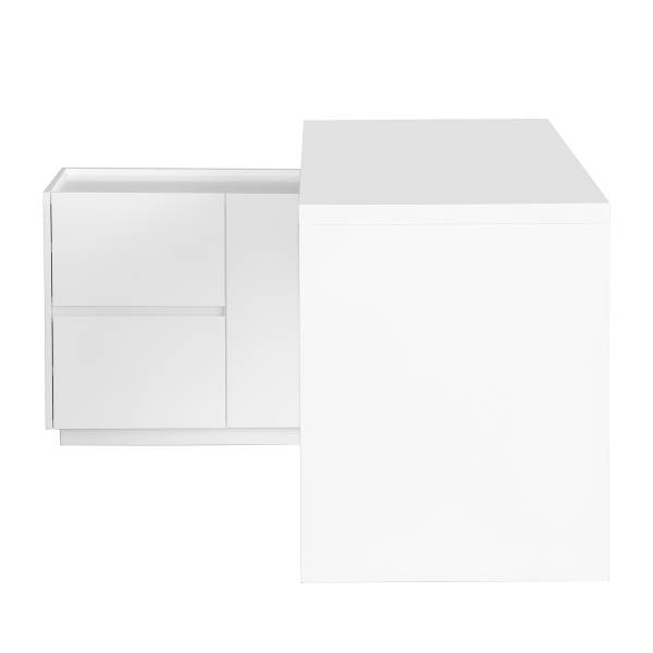 Hoekbureau ESICUN wit - plaatmateriaal op houtbasis - metaal - 150 x 76 x 120 cm