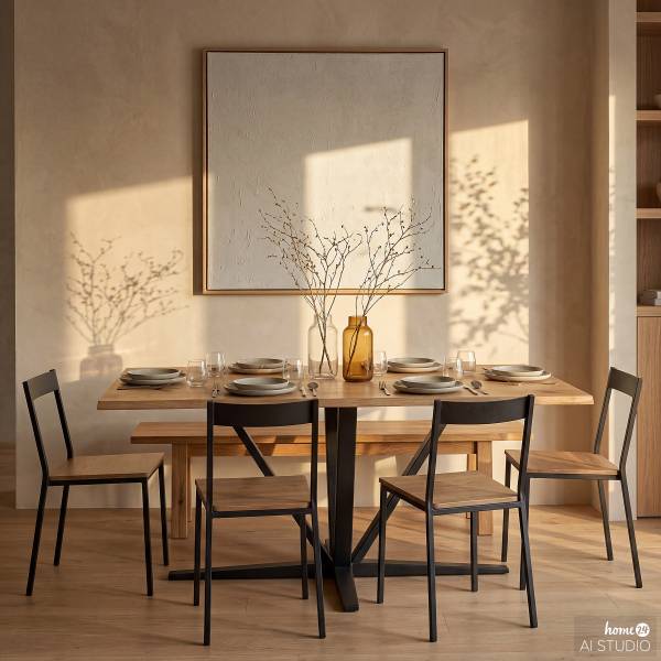 Tavolo da pranzo Riscas Effetto rovere / Nero