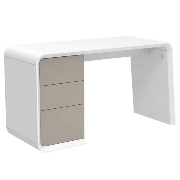 Schreibtisch Tamoni Weiß / Taupe