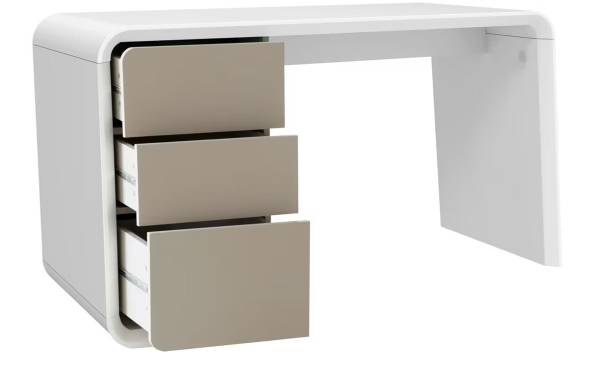 Schreibtisch Tamoni Weiß / Taupe