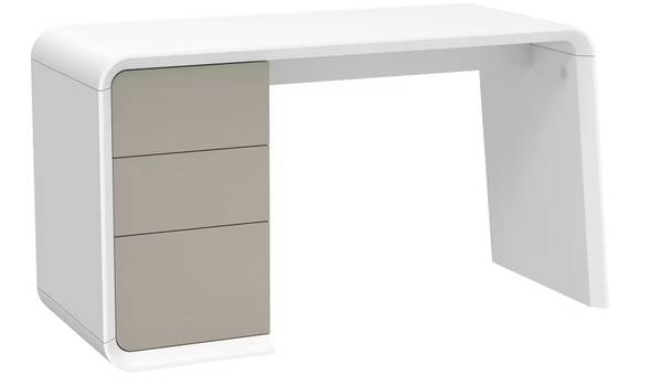 Schreibtisch Tamoni Weiß / Taupe