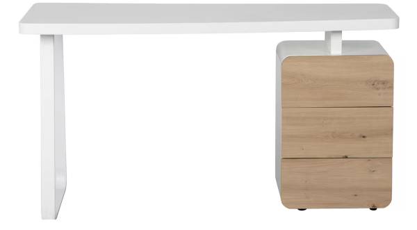 Schreibtisch Nintra Weiß / Eiche Dekor