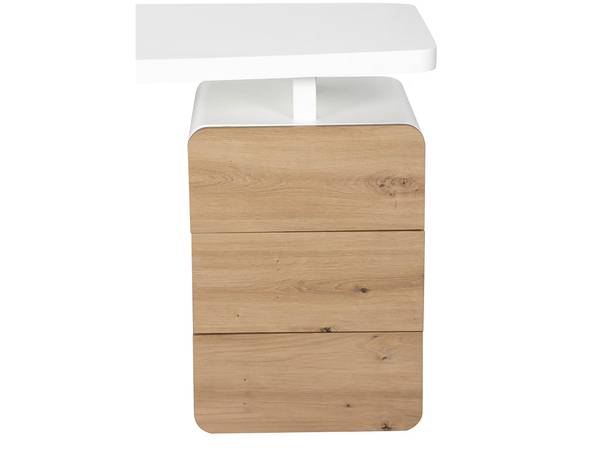 Schreibtisch Nintra Weiß / Eiche Dekor