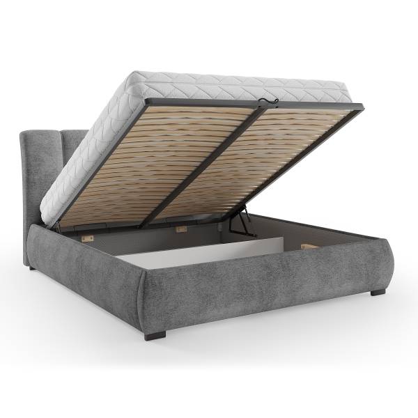 Polsterbett Richie Flachgewebe Nea: Anthrazit - 180 x 200cm