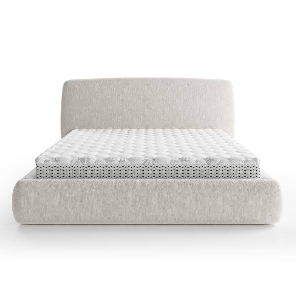 Polsterbett Padley Chenille Pelagia: Beige - 140 x 200cm